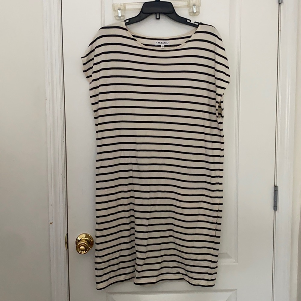 Stripped Shift Cotton Dress